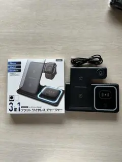 3in1 Flat Wireless Charger ブラック