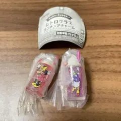 ディズニーキャラクター レトログラスミニチュアチャーム ミニー デイジー