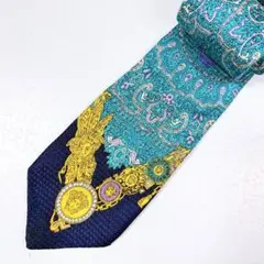 ジャンニヴェルサーチ ネクタイ シルク100% メデューサ バロック ペイズリー