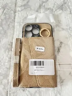 iPhone 14 Pro ケース ベージュ ショルダーストラップ付き 袋付き