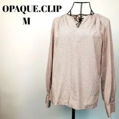 総柄ブラウス ベージュ Vネック 幾何学柄 とろみブラウス きれいめ オフィス