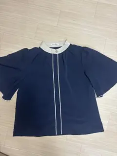 natural couture 半袖ブラウス ネイビーのサムネイル