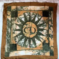 Christian Dior CDロゴ 大判　シルク　スカーフ 約88×83