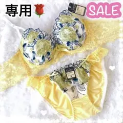 リピ割-100★イエローB70/フルバックM♡ロージー刺繍♥️ブラショーツセット✨