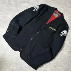 00s Ed Hardy テーラードジャケット スカル 刺繍 Y2K