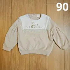 cottoli コトリ 裏毛 トレーナー セーラー 襟 レース