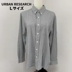 アイテムズアーバンリサーチ シャツ チェックシャツＬ グレー メンズ 春服373