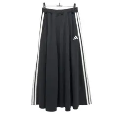 美品★adidas アディダス フレアロングスカート 3ストライプ ブラックのサムネイル