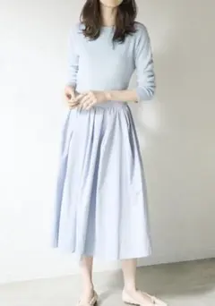 異素材ドッキングワンピース 新品