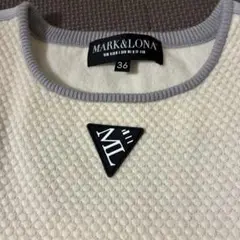 超美品 マークアンドロナ 幾何学模様 クルーネックセーター レディース