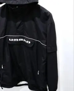 00's UMBRO hooded half zip nylon jacket