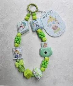 グリーン系キャラクタービーズストラップ