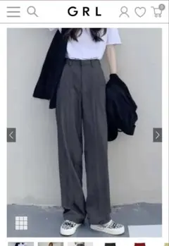 ▲お値下げ不可です▲GRL センタープレスストレートパンツ グレー