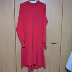 ADAM ET ROPÉ レッド ロングニットワンピース