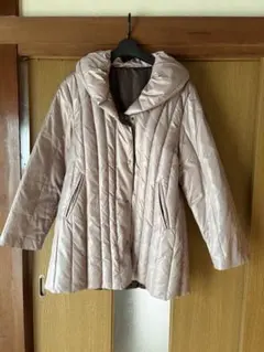 ダウンコート　レディース　グレージュピンク　コート　ブラウン