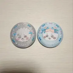 ちいかわ刺繍缶バッジ2 ハチワレ ラッコ 2個セット