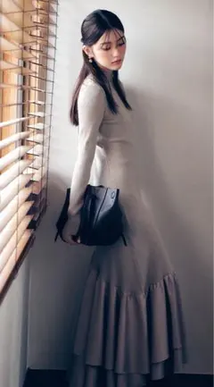 FRAY I.D カシュクールリブニットコンビワンピース【新品】