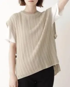 DRESKIP　ニットベスト×Tシャツ　2点セット　Mのサムネイル