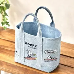 スヌーピー 刺繍ミニトートバッグ デニム風 ランチバック SNOOPYのサムネイル