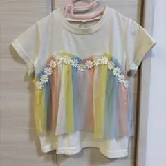 フラワーモチーフチュールTシャツ 110のサムネイル