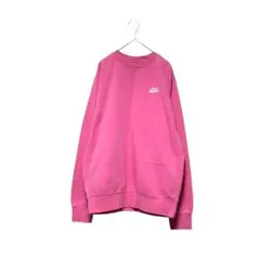 NIKE スウェット トレーナー ピンク ワンポイントロゴ クルーネック M