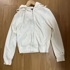 Tommy jeans ホワイト パーカー フルジップ