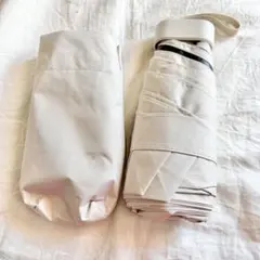 5段階 折りたたみ傘 UPF50+ UV晴雨兼用 コンパクト 軽量 ベージュ