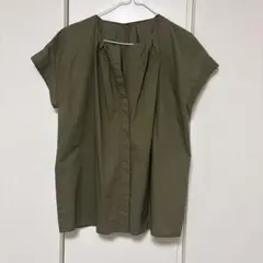 カーキ 半袖 ブラウス プルオーバーのサムネイル