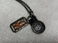 DIESEL ブレイブマン ロゴ サークル レザー チェーン ネックレス