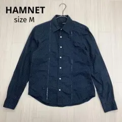 HAMNET ハムネット ドット 長袖 シャツ コットン100% Mのサムネイル