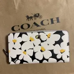 coach コーチ　正規品　長財布　花柄　ラウンドファスナー