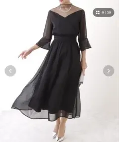 Lace Ladies シアードッキングカシュクールロングワンピース　新品タグ付