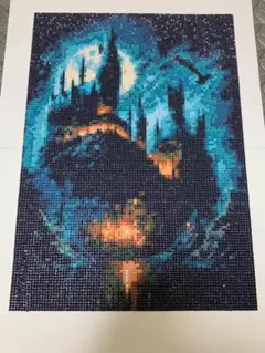 【送料無料】ハリポタホグワーツ城ダイヤモンドアート完成品　縦34cm横24cm
