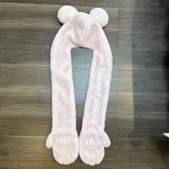 ディズニー　マフラーキャップ　ピンク ミッキー