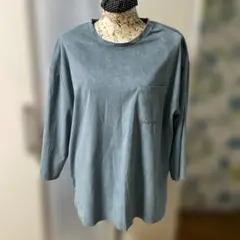 URBAN RESEARCH 七分袖カットソー、ポケット付き　水色