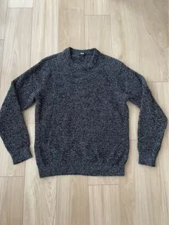 【人気】UNIQLO ユニクロ　メンズ　Mサイズ　上品　ブラックニット