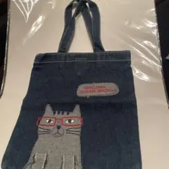 猫刺繍 デニムトートバッグのサムネイル