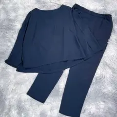 undixcors セットアップ　7分袖Tシャツ　ボトム　ネイビー　春夏　薄手