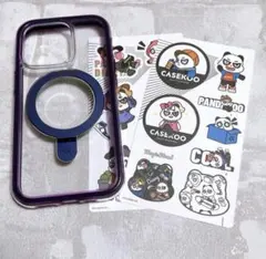 iPhone 14 Pro ケース クリア Magsafe パープル