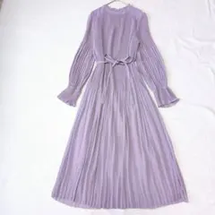 土日限定値下げ‼️アーバンリサーチロッソ ランダムプリーツワンピース ラベンダー
