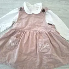 ベビージャンパースカート　襟つきシャツ　80