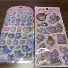 コットンパフィー　マイメロ　クロミ　キラキラカプセルシール　マイメロディー