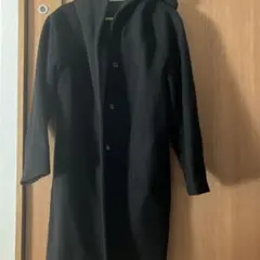 AZUL BY MOUSSY フード付きブラックロングコート