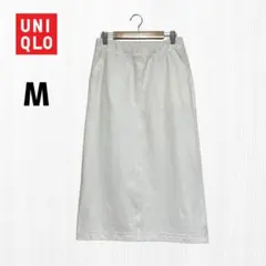 ユニクロ UNIQLO デニムジャージースカート Mサイズ ホワイト 総ゴム