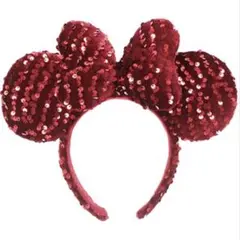 ディズニー　カチューシャ　スパンコール Disney Land 赤
