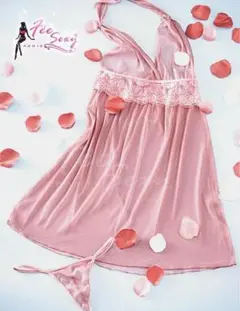 ホルターネックベビードール&Tバックセット セクシー下着 小悪魔ランジェリー