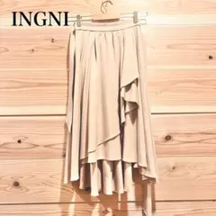 イング アシンメトリーフレアロングスカート フェミニン ゆるふわ ingni