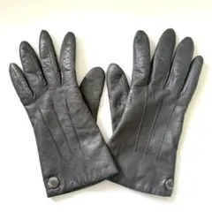 COACH コーチ レザーグローブ 手袋 カシミヤライナー 7 1/2 グレー