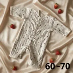 イチゴ柄 ロンパース 60~70cm ★