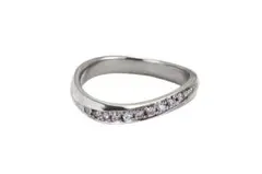 k18wg製ピンクダイヤモンド（処理石）0.10ctV字タイプリング